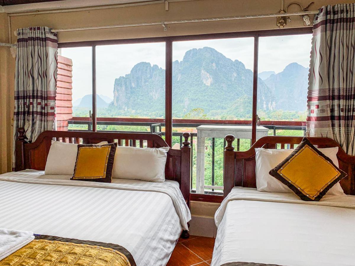 Bountang Mountain View Riverside Hotel วังเวียง ภายนอก รูปภาพ